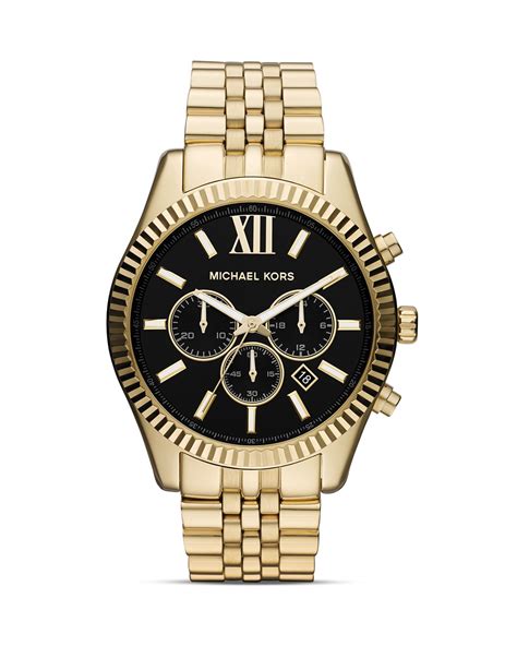 michael kors gold weatch|michael kors lexington chronograph watch.